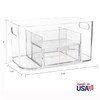 STORi Bliss Clear Makeup Organizer for Countertop, Divided Bathroom Organizer