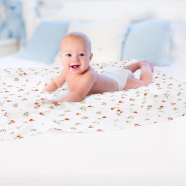 david's kids 4 Pack Baby Muslin Swaddle Blankets, 100% Cotton Swaddling Blankets Wrap for Boys Girls, Ultra Soft Breathable Receiving Blanket, New Born Essentials,Forest Animals