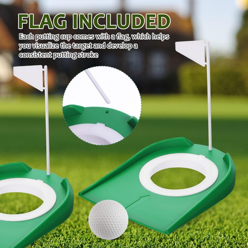 Kisangel Golf Putting Cups Portable with Flags - ABS Indoor/Outdoor
