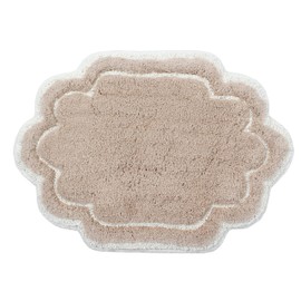 Home Weavers Allure Collection 100% Cotton Tufted Bathroom Rug, Soft and Absorbent Bath Rugs, Non-Slip Bath Carpet, Machine Wash Dry Bath Mats for Bathroom Floor, 17"x24" Bath Rug, Linen