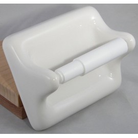 AC Products Vintage White Ceramic TP Toilet Paper Holder Thinset Mount Mid Century Modern