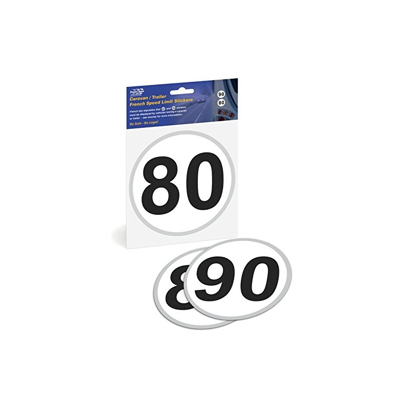 CARAVAN TRAILER FRENCH SPEED LIMIT STICKERS