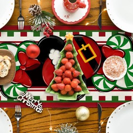 Christmas Table Runner Christmas Cartoon Mouse Table Cover New Year Winter Xmas Decor Red Christmas Decorations for Home Party