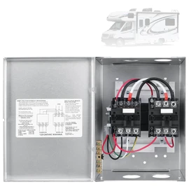 LINKCRO RV Transfer Switch, 50 Amp Automatic Transfer Switch for RV Speedboats Home Standby 120/240 Volt PD52 Power