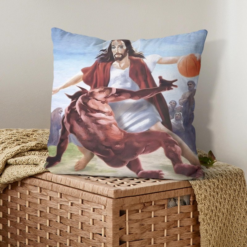 Conank Jesus Throw Pillowcase with Hidden Zipper Cozy Soft Square