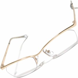 FashionBerry Men's Ikazume Sunglasses, Fine Frame, Metal, Idol, Oraora-style, Artisanal, Gaten-style, Choiwar, Gentle on Eyes, gold/clear