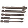 5Pcs Cross Hex Drill Bit Carbide Glass Drills Bits Concrete