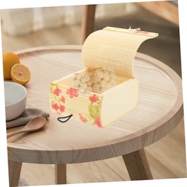 Levemolo 6pcs Miniature Bamboo Treasure Boxes Rustic Jewelry Storage Chest for Earrings and Brooches Space-saving Sundries Organizer for Bedroom and Room Decor