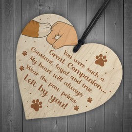 RED OCEAN Special Memorial Gift For Dog Cat Memorial Pet Sign Keepsake Gift For Family Wood Heart