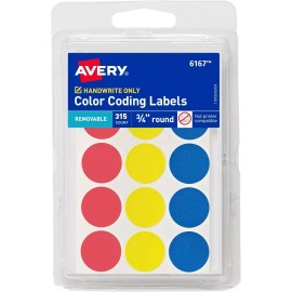 Avery Color-Coding Removable Labels, 3/4 Inch Round Labels 315 Dot Stickers