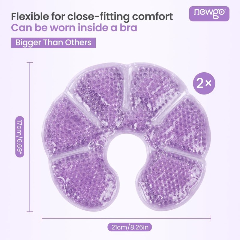 NEWGO Breast Ice Pack 2 Pack Gel Ice Pack for