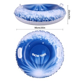Inflatable Snow Tube Sledge Tube 31.5in/80cm Winter Snow Sled Large Snow Tube for Sledding Heavy Duty Snow Tube with 2 Handles for Kids and Adults Family Winter Skating Skiing Snow Outdoor