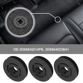 ECSiNG 16PCS Car Floor Mat Clips 3D08645214PK 3D0864523B41 Carpet Anti-Slip Buckle Plastic Clip Round Fixing Grip Clamps Mounting Retainer Black