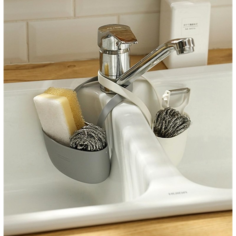 Kinteshun Kitchen Sink Caddy Sponge Holder Hang Basket for Scrubber