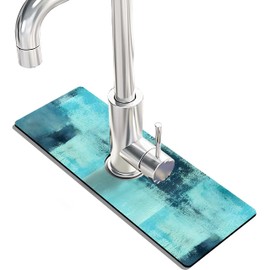 Kitchen Sink Splash Guard Faucet Mat -1 PC Super Absorbent Fast Drying Mat Sink Gadgets-Splash Guard Behind Faucet Drip Catcher for Kitchen, Bathroom,Sink Mat, Dish Drying Mat, Bathroom(15" X 5.5" )