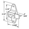 Prime-Line 656-6602 Door Slide Latch Set, 1-1/4 In., Pilaster, Zamak,