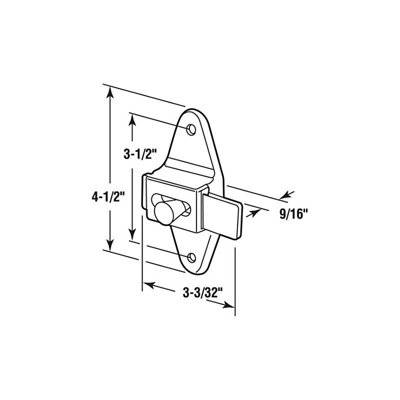 Prime-Line 656-6602 Door Slide Latch Set, 1-1/4 In., Pilaster, Zamak,