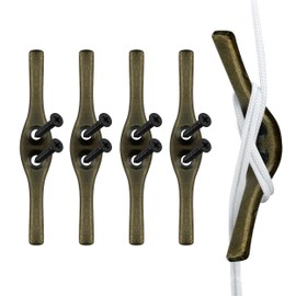 Amazing Drapery Hardware 3" Antique Brass Blind Cord Cleats - Premium Cast Metal Vintage-Style Cord Winders for Window Blinds and Shades, 4 Pack with Screws
