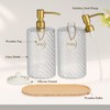 18Oz Spiral Stripe Soap Dispenser Set - Gold Stainless Steel