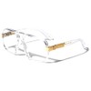 Dweebzilla Gazelle Swag Square Oversized Sunglasses w/Clear Lenses (Clear &