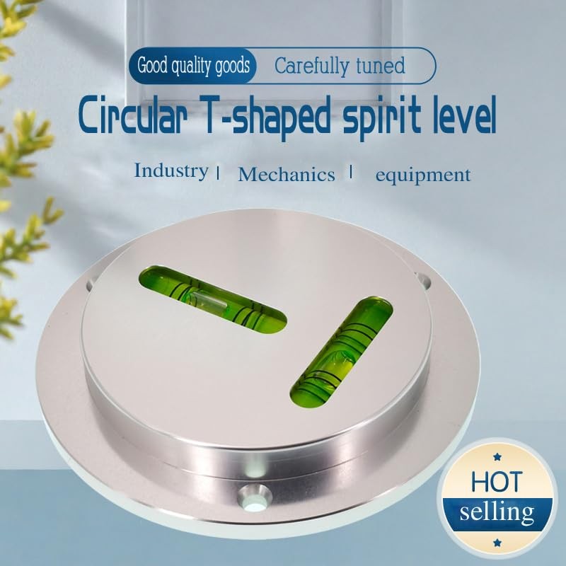 Metal flange circular horizontal bubble T-shaped XY axis bidirectional level,