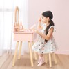 OOOK Kids Vanity Table and Chair Set, Pink Girls Vanity