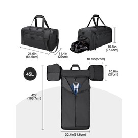 Noozion Garment Duffle Bag for Travel, 3-in-1 Convertible Carry On Suit Bag with Shoe Compartment, Lightweight Overnight Business Travel Bag for Men Women