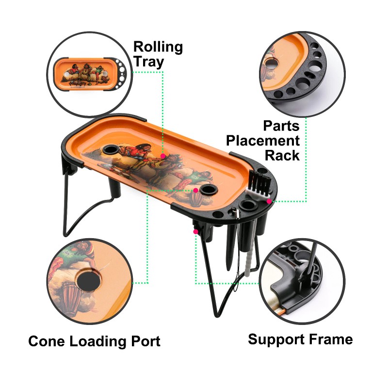 Human Cone Filler Pre Roll Machine With Metal Rolling Tray
