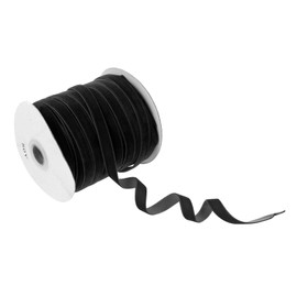 Operitacx 1 Roll Flocking Ribbon Birthday Party Neon Ribbon Glitter One Mini Light Pink Ribbon Sisal Vines Decorations Organizer Gold Wired Velvet Ribbon Bowknot Making Supplies Nylon Black