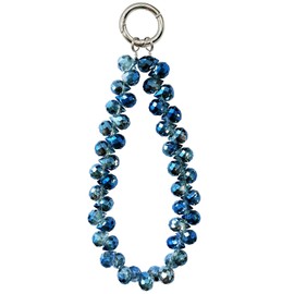 TENOC Beaded Phone Wrist Strap, Cellphone Lanyard Chain, Sparkling Wristlet Bracelet for Women, Navy Blue