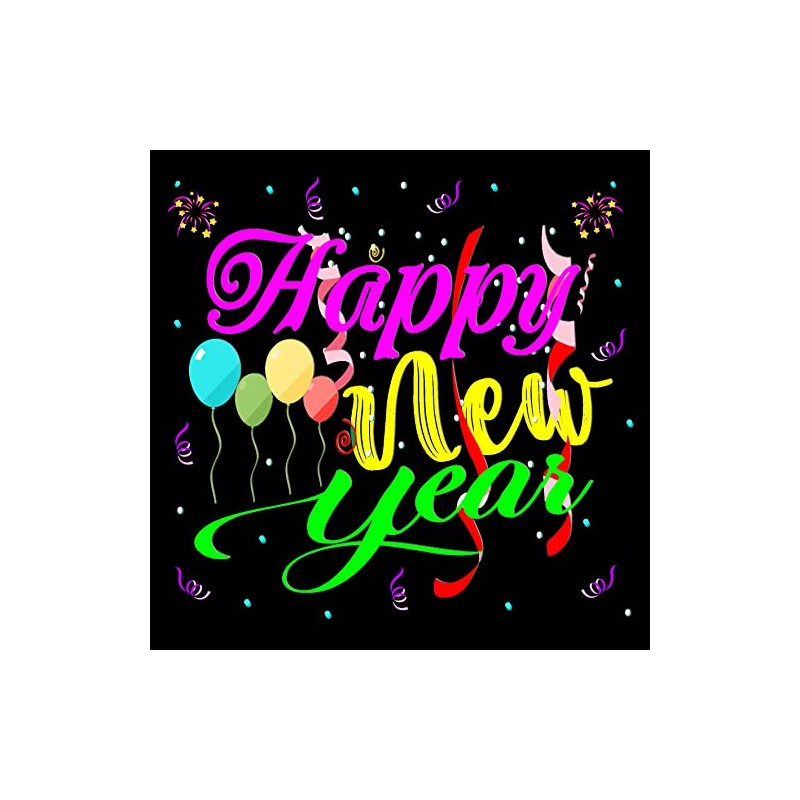 Happy New Year Card (Black)