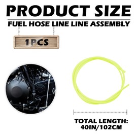 ZJIVQO 1/5 Inch Inner Hole Fuel Hose Line, Gas Petrol Fuel Tube, Fuel Line Assembly for Motorcycle Dirt Pit Bike ATV (40 Inches Length)