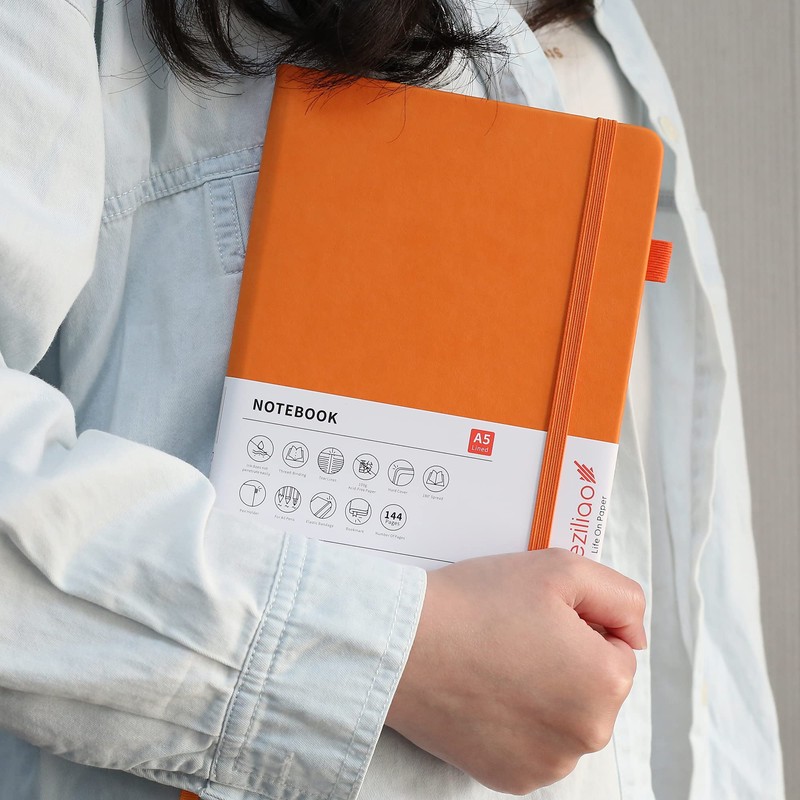 Deziliao Lined Journal Notebooks with Pen Loop, Hardcover Notebook Journal