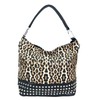 Zzfab Leopard Purse Rhinestone Band Hobo Bag Coffee