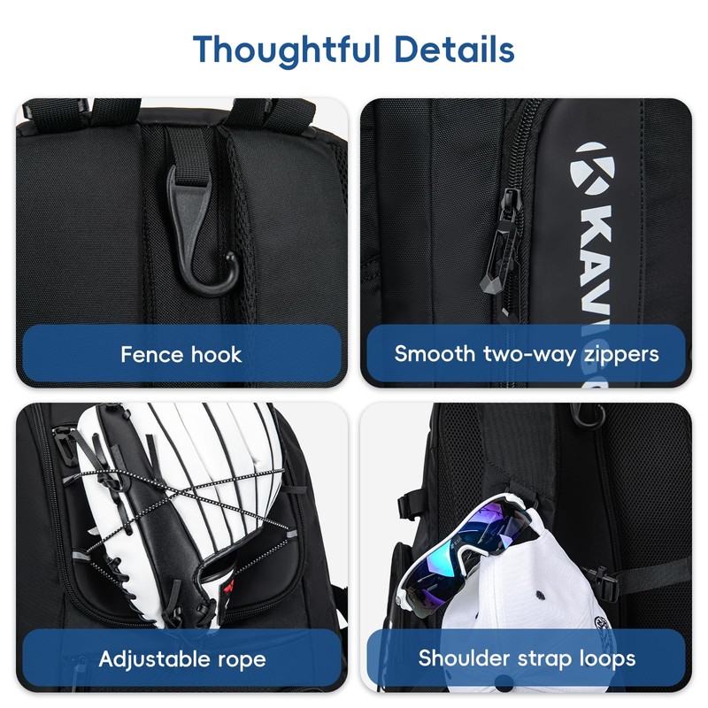 KAVIGOR Baseball Bag for Youth and Adult, Softball Bag 50L