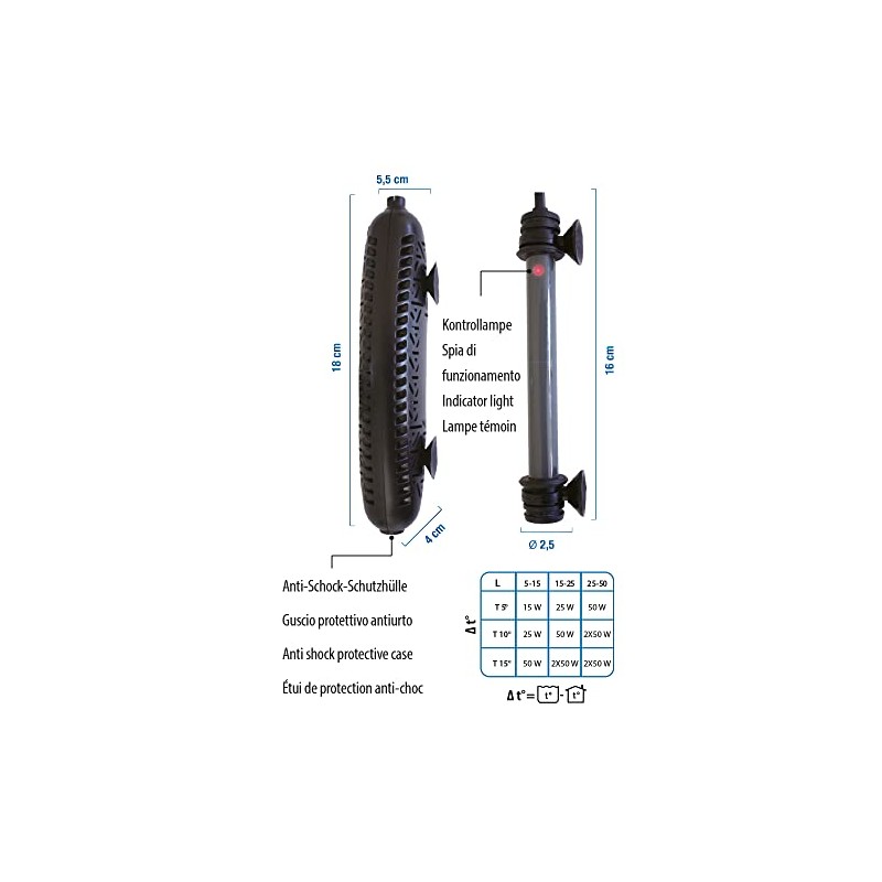 Klima Nano PRESET 20 Watt Heater for Aquariums, Turtles and