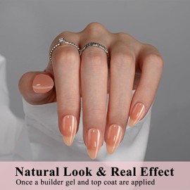 SXVME Soft Gel Nail Tips Short Almond 300Pcs Pre-applied Tip Primer Nail Tips, Natural Nude Colored Gel Tips Acrylic Fake Nails Extensions False Nails Press ons for Easy DIY