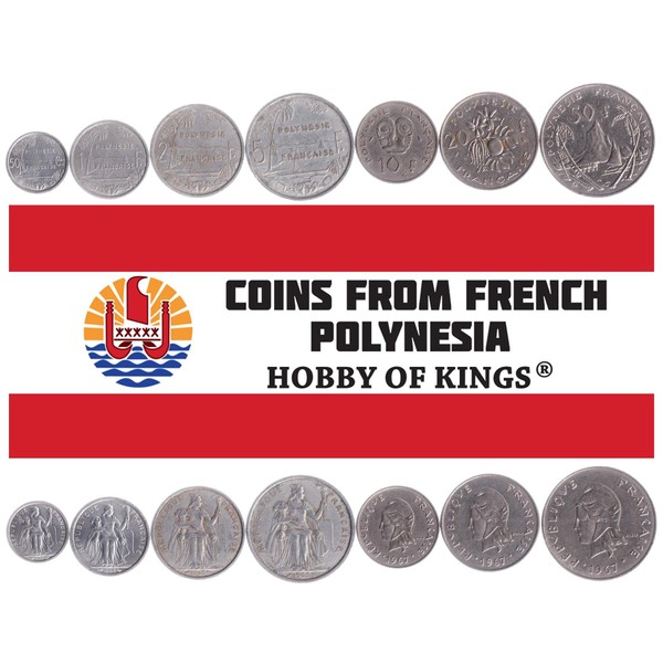 HOBBY OF KINGS 7 Coins from French Polynesia | French