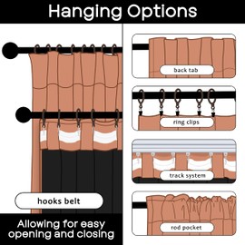 PANELSBURG Terracotta Boho Blackout Curtains for Bedroom 2 Panels 84 Inches Long Back Tab Pleated Linen Textured Earthy Rust Colored Bohemian Curtains for Living Room,84 Inch Length,Clay Red