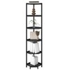 Hzuaneri Corner Shelf Stand, Corner Bookshelf, Storage Standing Shelf Unit