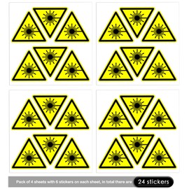 dealzEpic - Laser Hazard Caution Sign - Yellow Triangle Warning Sticker - 4 cm (1.57 inches)