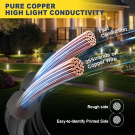 haisstronica 16/2 Low Voltage Landscape Wire 200ft - Copper Direct Burial Waterproof Cable for Landscape Lighting, Outoor Pathway Lights & Garden LED,UL Listed,UV Resistant