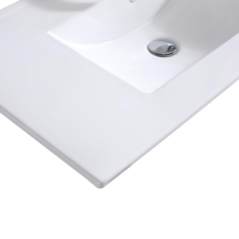 Walnest 36" Drop-In Rectangular Ceramic Bathroom Vanity Sink Top with