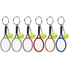 Yosoo Health Gear Llavero de Raqueta de Tenis Mini 6 Piezas de Plástico, Regalo para Niños, Divertido, Ligero