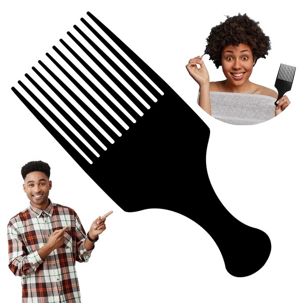 Boorika Afro Comb - Smooth & Sturdy Wide Tooth Plastic Afro Pick, Hair Pick for Detangling & Styling – Afro Comb for Men and Women
