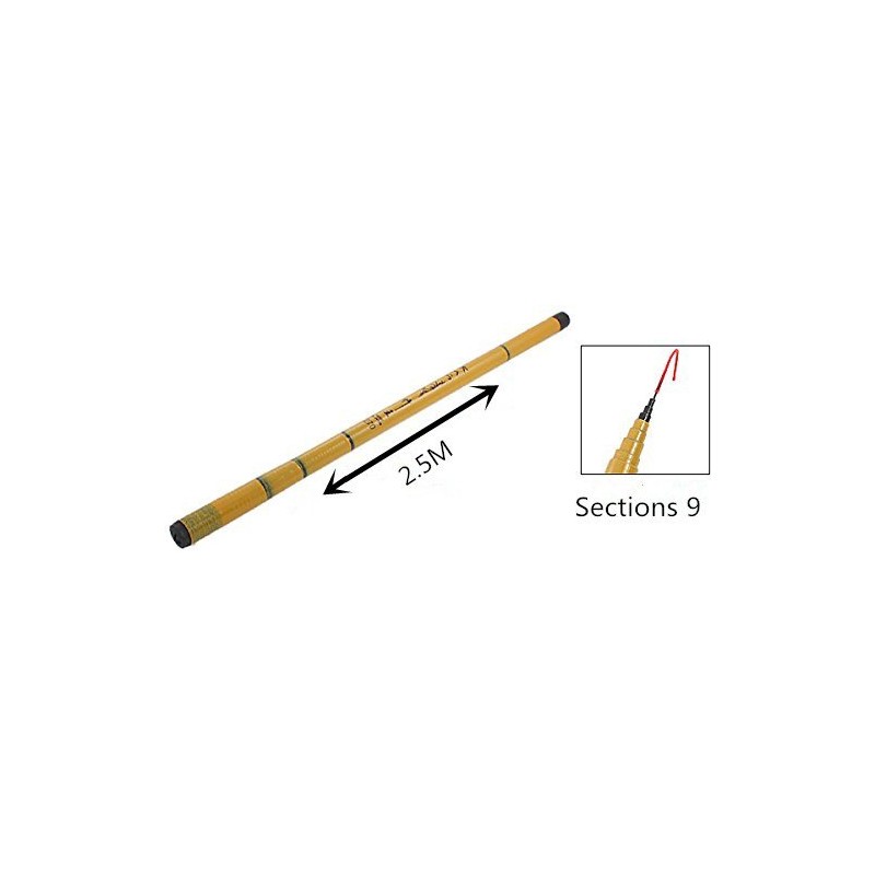 XMHF Traveling Fishing Rod 9 Sections Telescopic Pole 2.5M