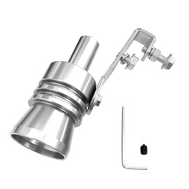 Exhaust Whistle, Aluminum Alloy Sound Whistle Exhaust Muffler Sound Booster, Car Roar Maker Tail Pipe Whistle, Car Blow off Valve Tip Simulator Whistler (Silver, XL)