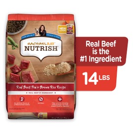 Rachael Ray Nutrish Premium Natural Dry Dog Food, Real Beef, Pea & Brown Rice Recipe, 14 Pounds