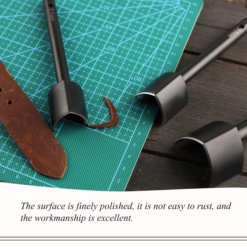 Diudus 3 Sizes Leather Corner Punch 0.98/1.18/1.57 Inch V-Shaped Leather