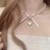 Stocking Stuffers Gifts for Women Bow Necklace Pearl Choker Necklace